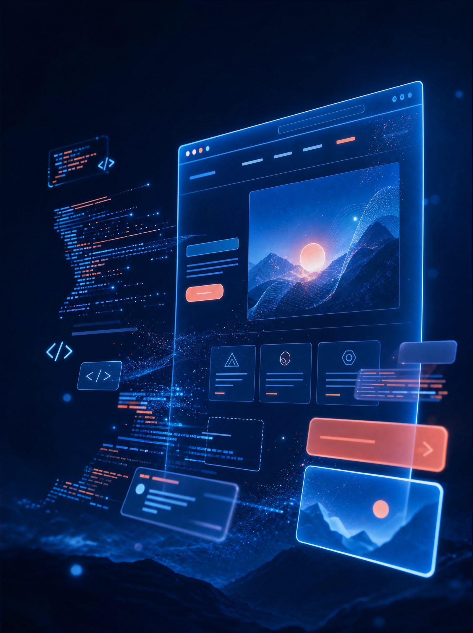 KI baut Webseiten — Hero-Visual