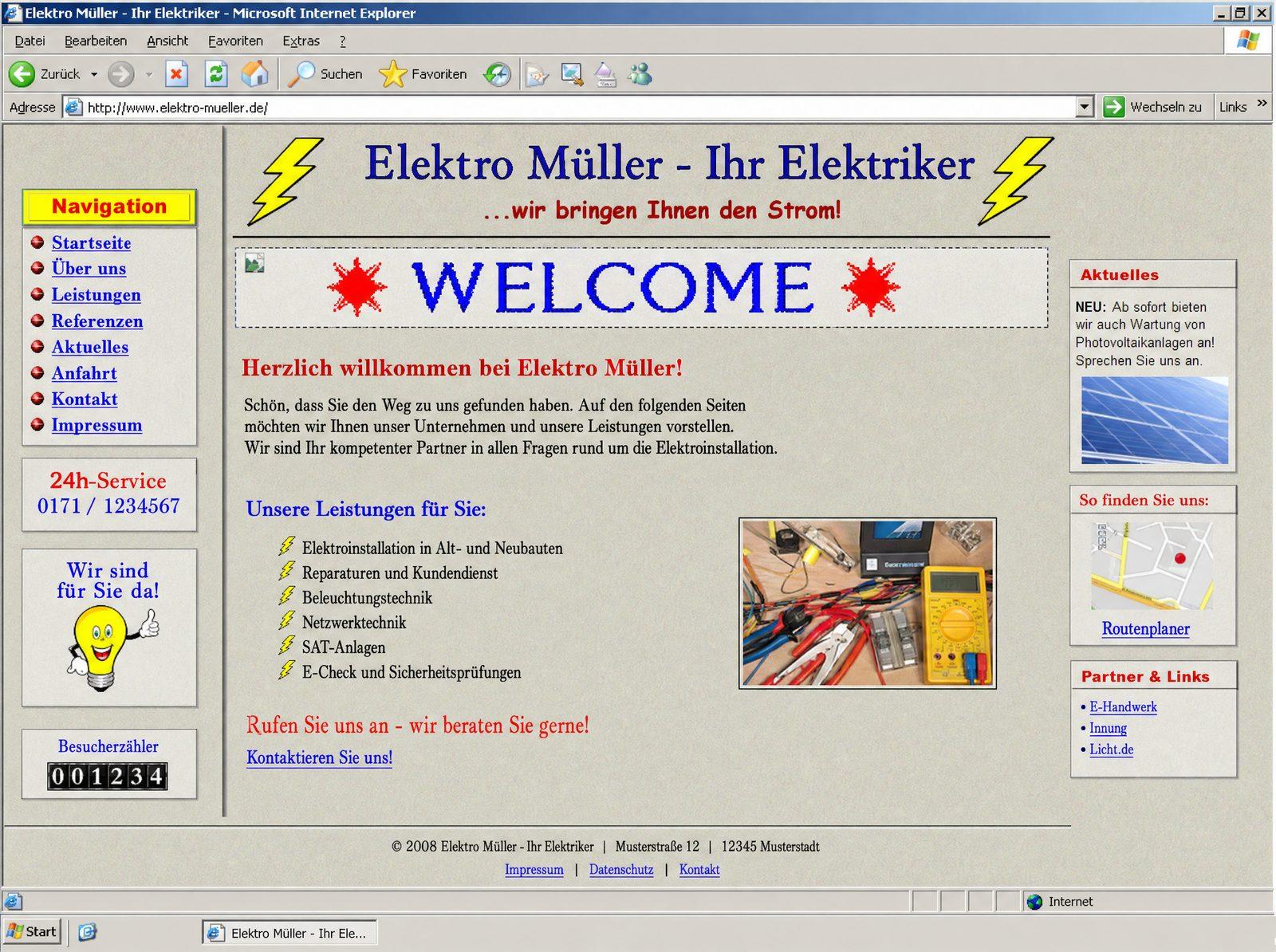 Vorher - Media-Nord.com Webdesign mit Webseitenpflege Stuhr Bremen Vorher