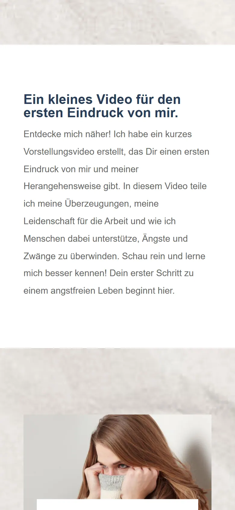 Webseite für Angstberatung am Handy: die Website von Angst-verlieren.de aus Wildeshausen in der mobilen Ansicht