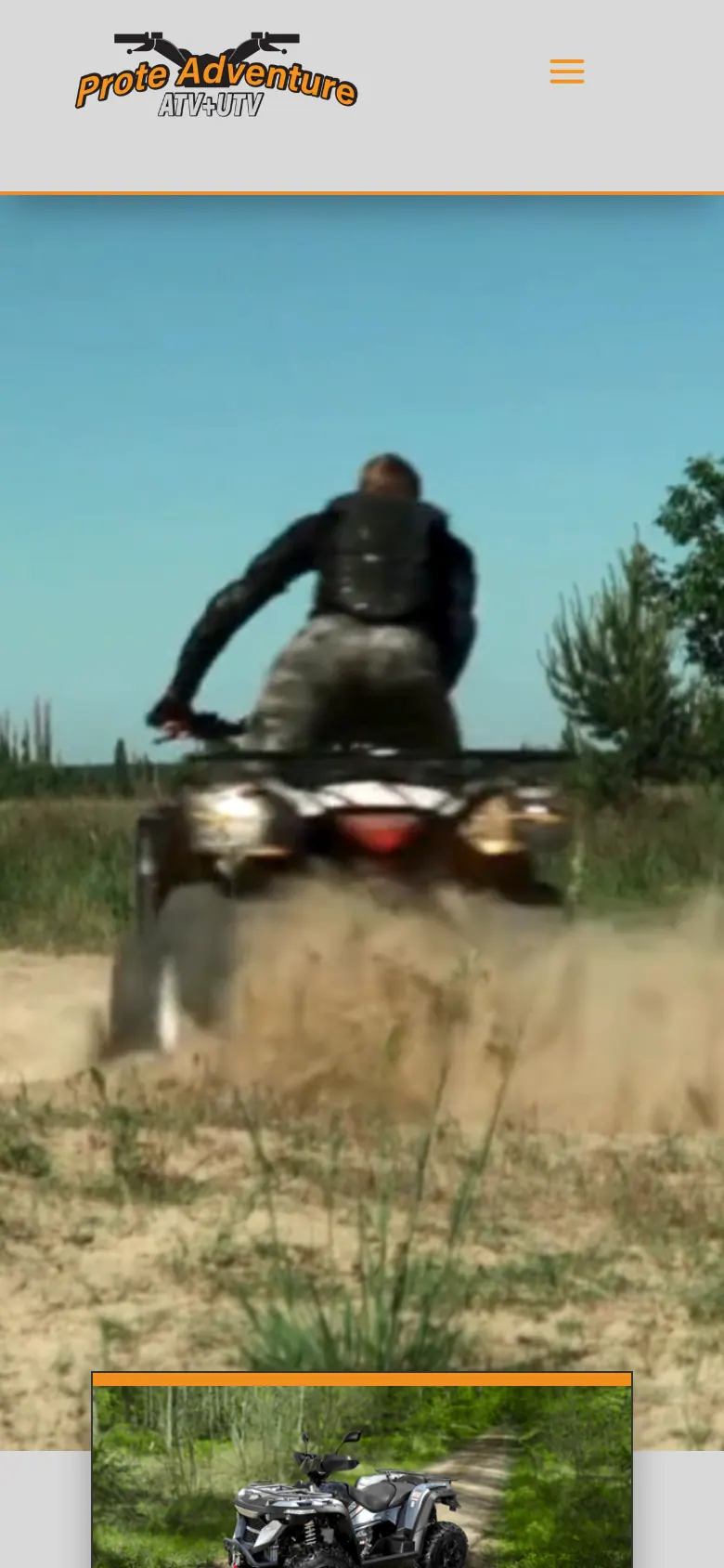 Webseite für Quad- und ATV-Händler am Handy: die Website von Prote Adventure aus Delmenhorst in der mobilen Ansicht