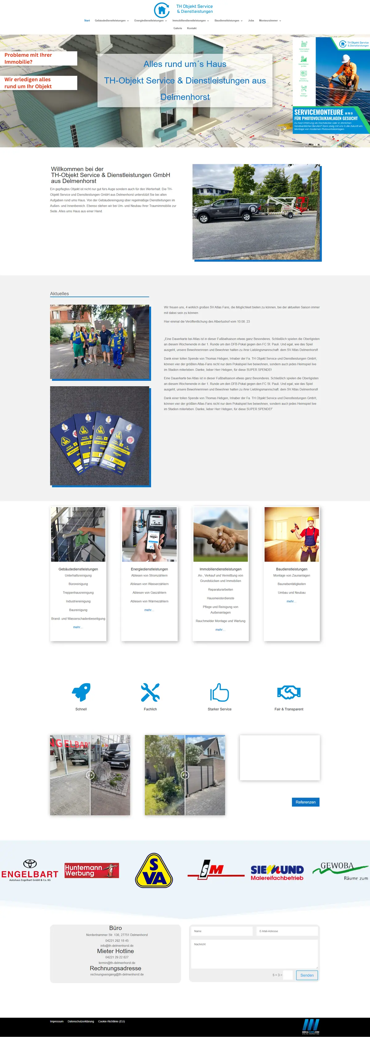 Webseite für Objektbetreuung: Startseite von TH Objekt Service & Dienstleistungen, Objektbetreuung in Delmenhorst