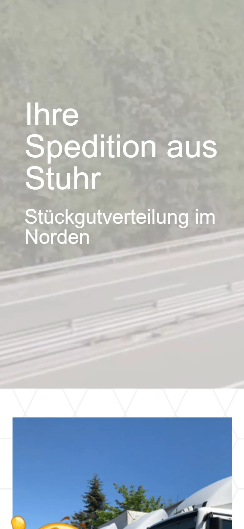 Webseite für Speditionen am Handy: die Website von H & H Logistics GmbH aus Stuhr in der mobilen Ansicht