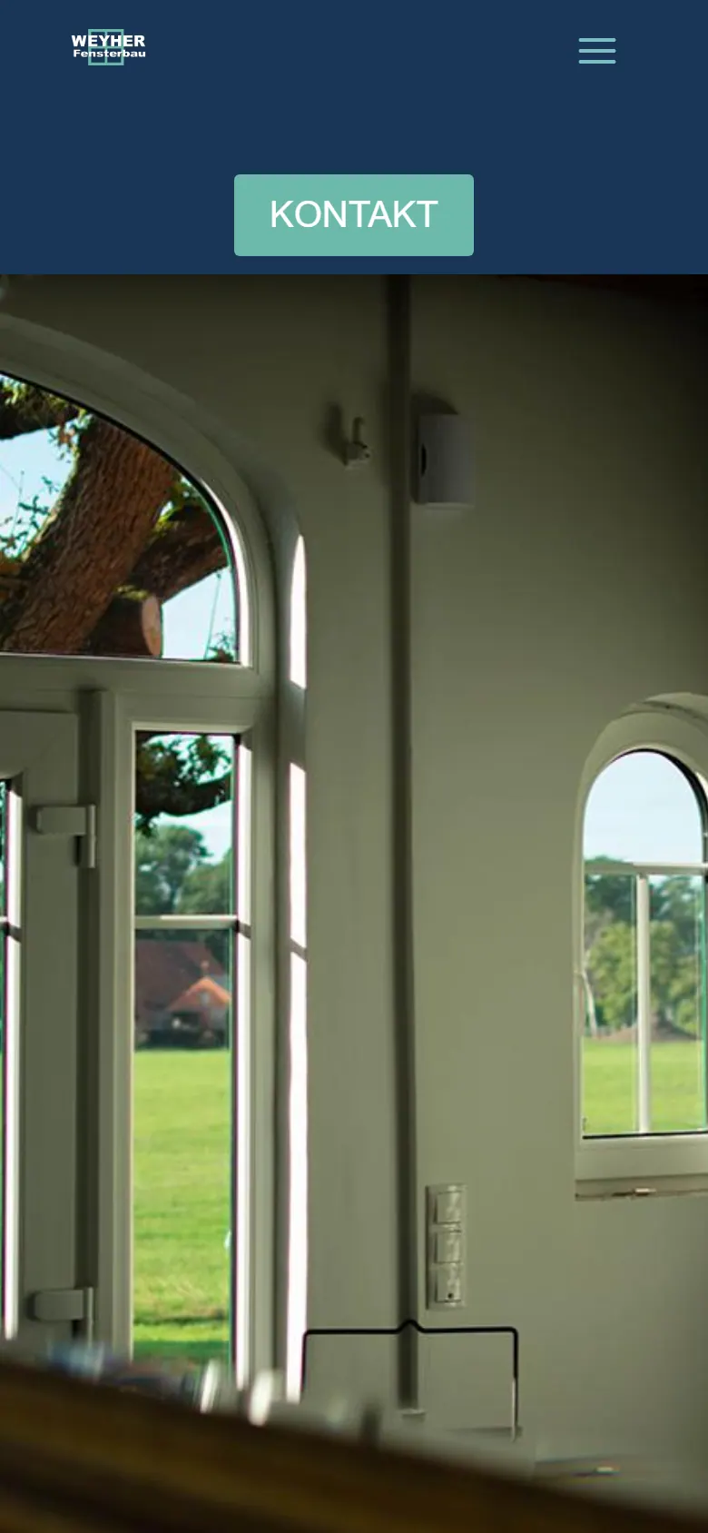 Webseite für Fensterbauer am Handy: Weyher Fensterbau GmbH, Weyhe Webseite für Fensterbauer am Handy: die Website von Weyher Fensterbau GmbH aus Weyhe in der mobilen Ansicht