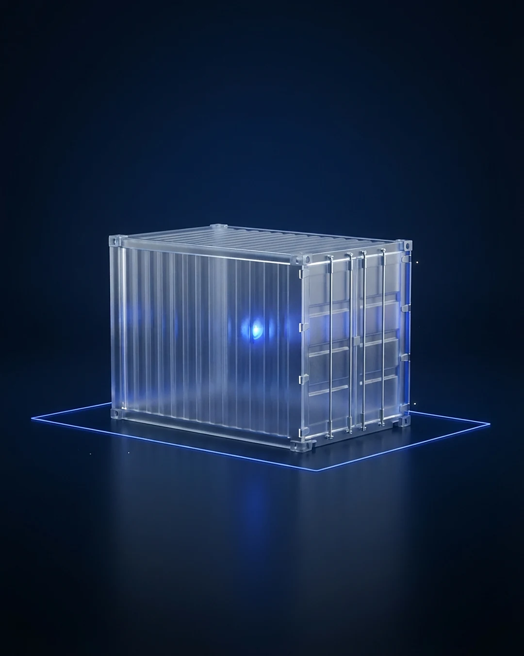 KI-News KW 42: Windows 11 schottet Agenten ab KI-News KW 42: geschlossener Glascontainer mit blauem Lichtkern, ringsum eine Grenzlinie aus Licht.